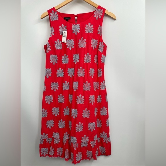 Talbots Tropical Safari Embroidered Shift Dress Size 4 $139 - Picture 3 of 6